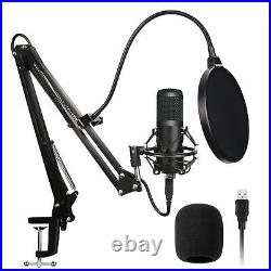 Condenser Audio Studio Microphone Vocal Recording Karaoke Mic Stand For Computer