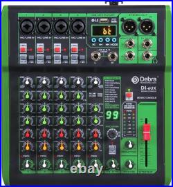 D Debra 6 Channels Professional Audio Mixer with 99 DSP Digital Effects USB MP3