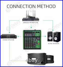 D Debra 6 Channels Professional Audio Mixer with 99 DSP Digital Effects USB MP3