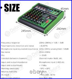 D Debra 6 Channels Professional Audio Mixer with 99 DSP Digital Effects USB MP3