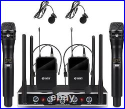 D Debra Audio DU4004 Wireless Microphone System With 2 Handheld And 2 Bodypack