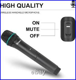D Debra Audio UHF 4 Channel Wireless Microphone System With Handheld Headset Mic