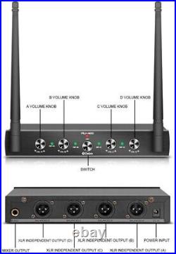 D Debra Audio UHF 4 Channel Wireless Microphone System With Lavalier Headset Mic