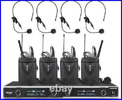 D Debra D-440 UHF 4 Channel Wireless Lavalier Headset Microphone System