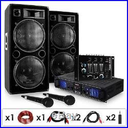 DJ PA STUDIO MUSIKANLAGE BOXEN LAUTSPRECHER MP3 USB SD 2000W VERSTäRKER MIXER