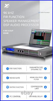 DX48 4 In 8 Out FIR AES Professional Digital Audio DSP Speaker Processor 96kHz