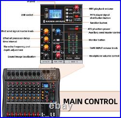 Depusheng DA8 Professional Mixer Sound Board Console 8 Channel Desk System USB