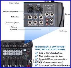 Depusheng DT8 Professional 8 Channel Desk System Mixer Sound Board Console 48V