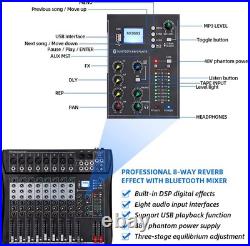 Depusheng DT8 Professional 8 Channel Desk System Mixer Sound Board Console 48V