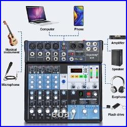 Depusheng MX8 Professional Audio Mixer Sound Board Console 8-Channel Controller