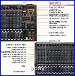 Depusheng PA16 Professional 16-Channel Mixer DJ Controller With 99 DSP Effects