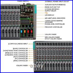 Depusheng PA16 Professional Mixer 16 Channel DJ Controller 99 DSP Effects 48V