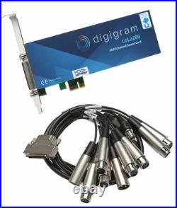Digigram LoLa 280 PCIe 8-Channel Pro Audio Soundcard + XLR Breakout Cable