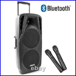 Double 10 Inch Active Bluetooth DJ PA Speaker System 1000 Watts USB with Remote