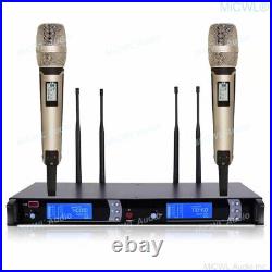 Dual SKM9000 Handheld Wireless Audio Microphone System UR4D Digital Receiver Mic