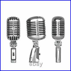 Dynamic Microphone Classic Retro Vocal Vintage Stand Live Performance Karaoke