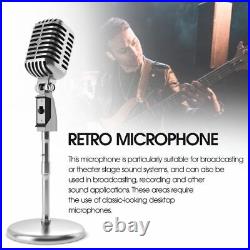 Dynamic Microphone Classic Retro Vocal Vintage Stand Live Performance Karaoke