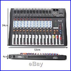 ELM CT-120S 12 Channel Professional Live Studio Audio Mixer USB Mixing Console