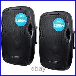 Evolution Audio RZ15A V3 15 1200W Two Way Active DJ Disco PA Stage Speaker PAIR