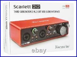 Focusrite SCARLETT 2I2 3rd Gen 192KHz USB Audio Interface+Samson Headphones