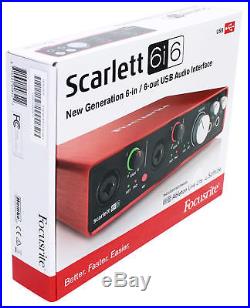 Focusrite SCARLETT 6I6 2ndGen USB Audio Recording Interface+Condenser Mic+Shield