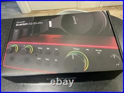 Focusrite Scarlett 2i2 Studio Bundle Audio Interface Mic Headphones & Cable