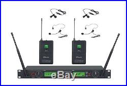GTD Audio 2x800 Ch UHF Wireless Lavaliere Lapel Headset Microphone System 733L