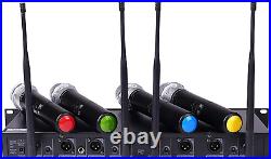 GTD Audio 4X800 Adjustable Channels UHF Diversity Wireless Cordless Handheld Mic