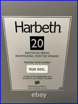 Harbeth M20 Match Pair Studio Speakers and Flightcase