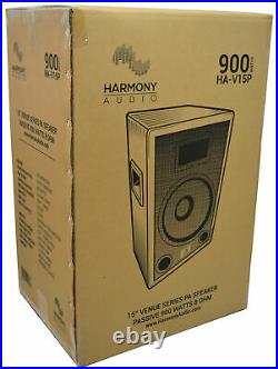 Harmony Audio HA-V15P Pro DJ Venue 15 Passive 900W PA Speaker 2-Way Cabinet
