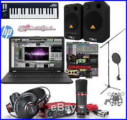 Home Recording Bundle HP Laptop Speakers Focusrite Studio Package Pro Tools