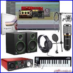 Home Recording Pro Tools Studio One Bundle Package Mackie Focusrite Software