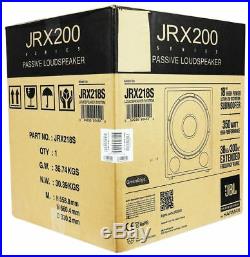 JBL Pro JRX218S 1,400 Watt 18 Inch Compact Passive Subwoofer DJ Sub
