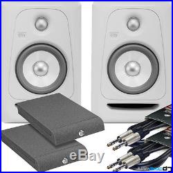 KRK Rokit 5 / RP5 White Noise Limited Edition Studio Monitors Pads & Leads