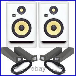 KRK Rokit RP7 G4 White Noise (Pair) With Isolation Pads & Cables