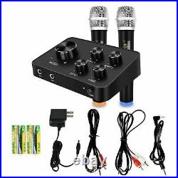 Karaoke Microphone Mixer System Set with Dual UHF Wireless Mic HDMI & AUX In/Out