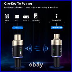 LEKATO Wireless Microphone Transmitter Receiver System 5.8GHz XLR Plug On 100FT
