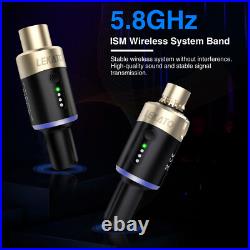LEKATO Wireless Microphone Transmitter Receiver System 5.8GHz XLR Plug On 100FT