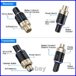 LEKATO Wireless Microphone Transmitter Receiver System 5.8GHz XLR Plug On 100FT