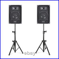MAX 8 Passive DJ Speakers Kit with Tripod Stands 400W Party System