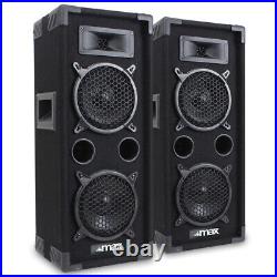 MAX Dual 6 Passive DJ Speakers Pair 1200W for Parties & Events