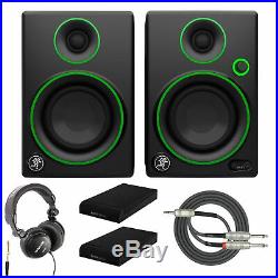 Mackie CR3 Multimedia Monitors with Studio Headphones and Gear Isolation Pads