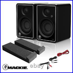 Mackie CR3-X Studio Monitors Limited Edition Silver with Isolation Pads & Cables
