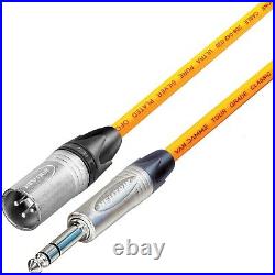 Male XLR to TRS Jack 1/4 Van Damme Active Monitor Speaker Cable Neutrik Lead