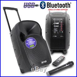 Max P12BT Portable PA Sound System 12 Bluetooth MP3/USB/SD/VHF/IRC Mic Speaker