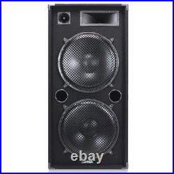 Max SP215 Dual 15 DJ Speaker 2000 Watt PA System for Parties & Events