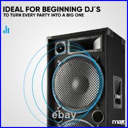 Max SP215 Dual 15 DJ Speaker 2000 Watt PA System for Parties & Events