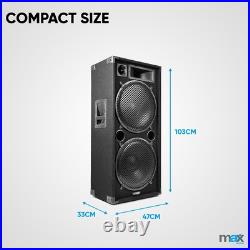 Max SP215 Dual 15 DJ Speaker 2000 Watt PA System for Parties & Events