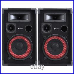 Max XEN 3508 Red Passive DJ Speakers 8 500W Pair High Performance