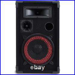 Max XEN 3508 Red Passive DJ Speakers 8 500W Pair High Performance